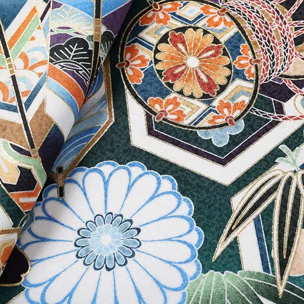 男児産着/T113/濃緑・鷹・兜