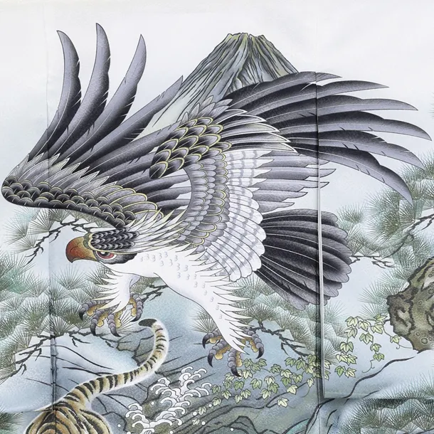 男児産着/T117/鷹と虎