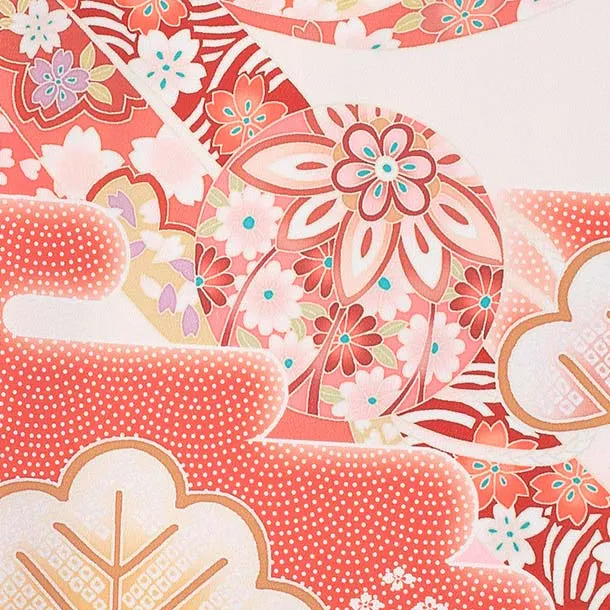 女児産着/U107 白ピンク 鞠