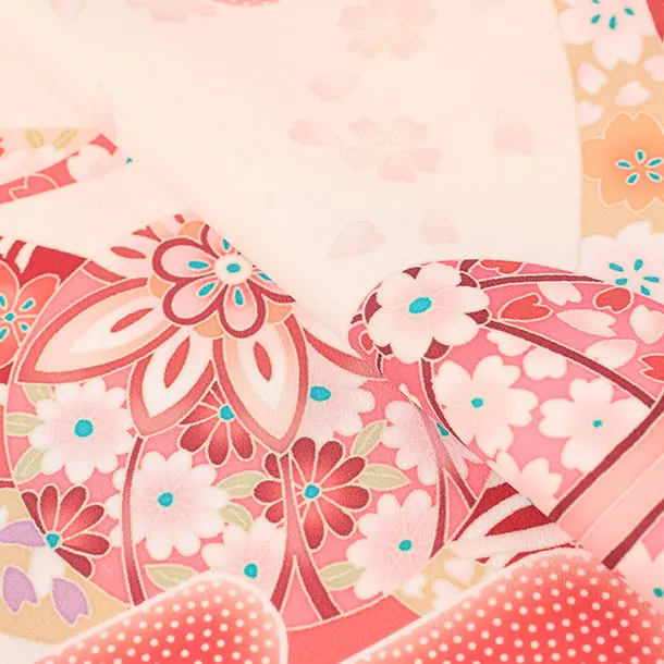 女児産着/U107 白ピンク 鞠