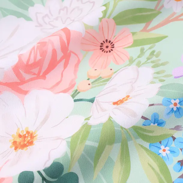 女児産着/U112/緑 色々な花