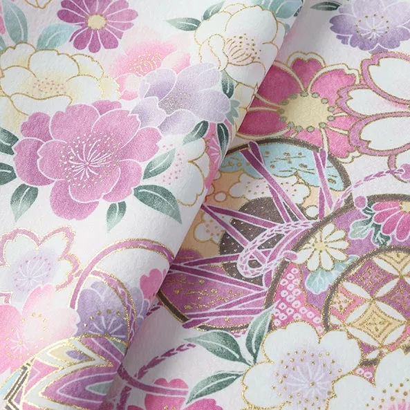 女児産着/U131/白 鞠と鼓