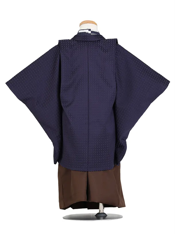 七五三（3歳男児袴）A091/紺 千鳥格子柄