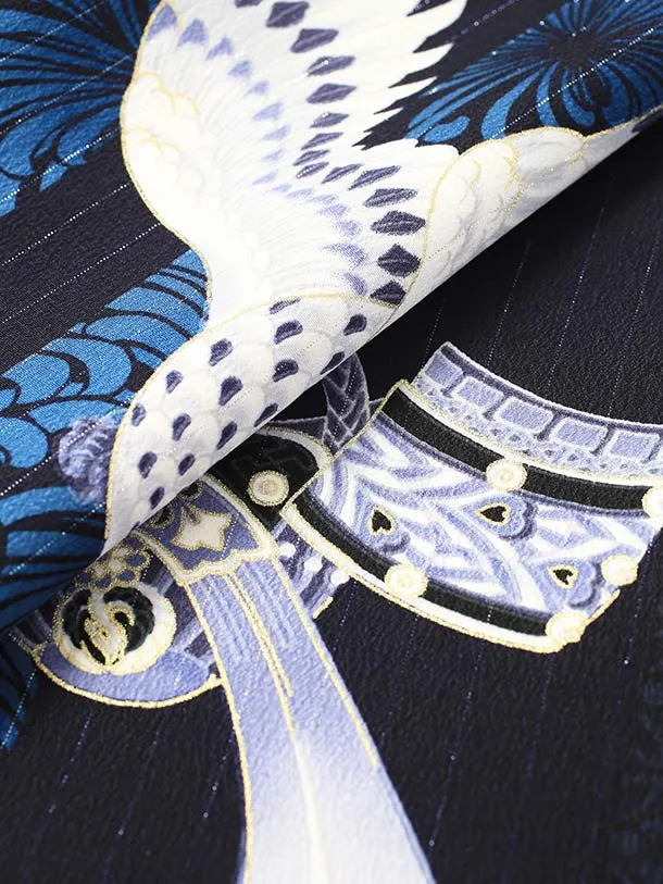 ジャパンスタイル/七五三（3歳男児袴）A094/青・鷹