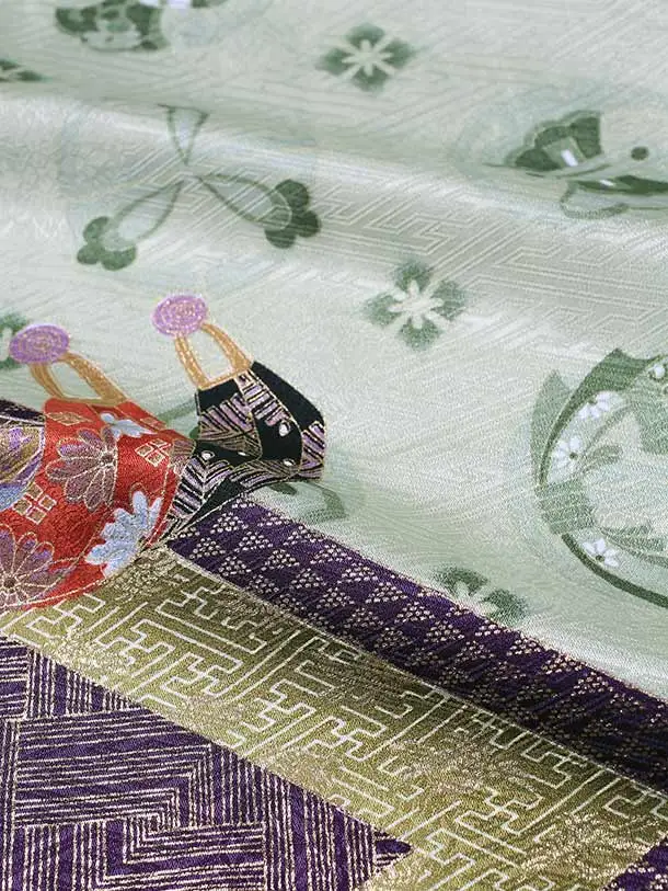 七五三（5歳6歳男児袴)B178/薄緑 兜