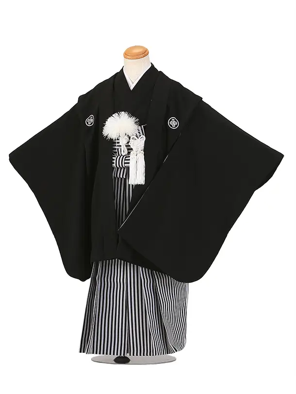 七五三（5歳男児袴)B184/黒紋付
