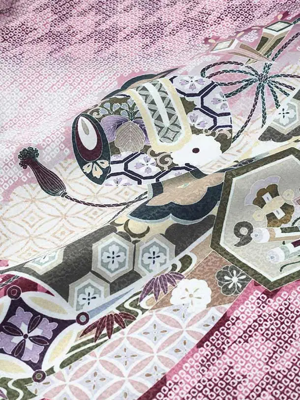 七五三（5歳男児袴）B188/青×赤 鷹と兜