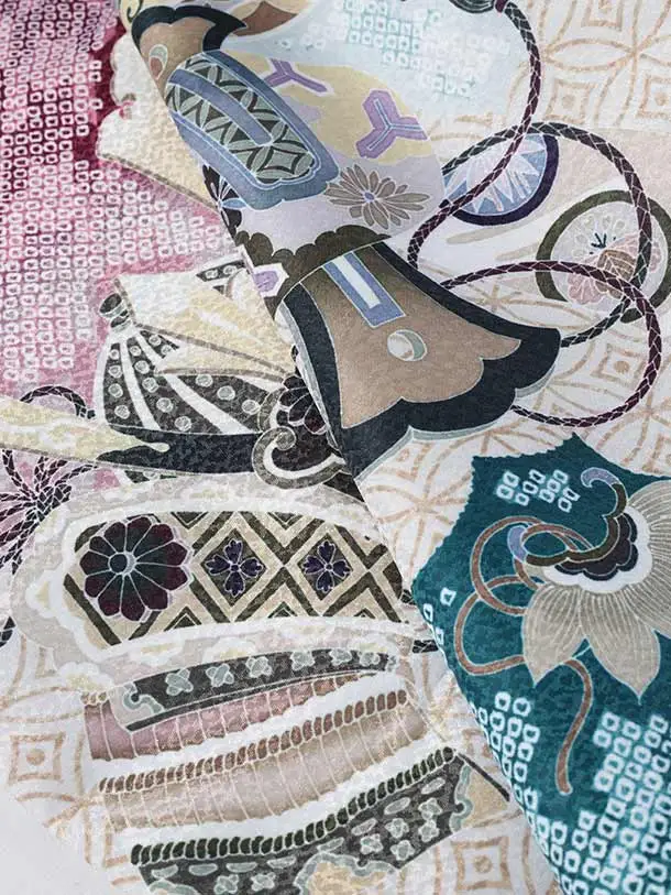 七五三（5歳男児袴）B188/青×赤 鷹と兜