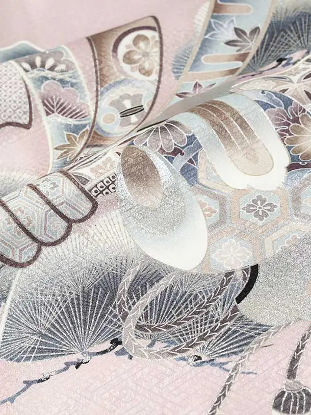 七五三（5歳男児袴）B193/薄ピンク紫 鷹と熨斗