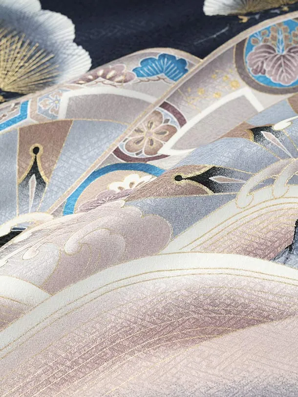 七五三（5歳男児袴）B194/紺 松と兜