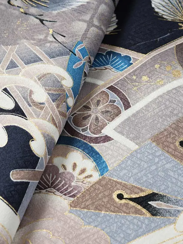 七五三（5歳男児袴）B194/紺 松と兜