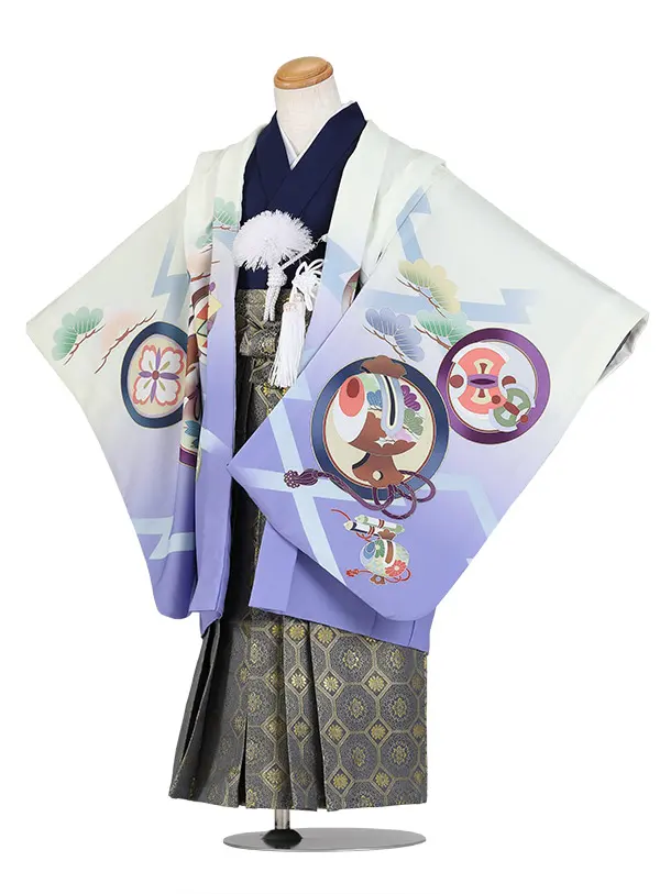 七五三（5歳男児袴）B196/兜と鶴