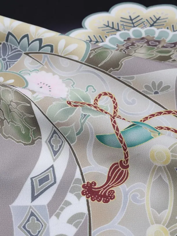 七五三（5歳男児袴）B197/黒/鷹・松・鼓