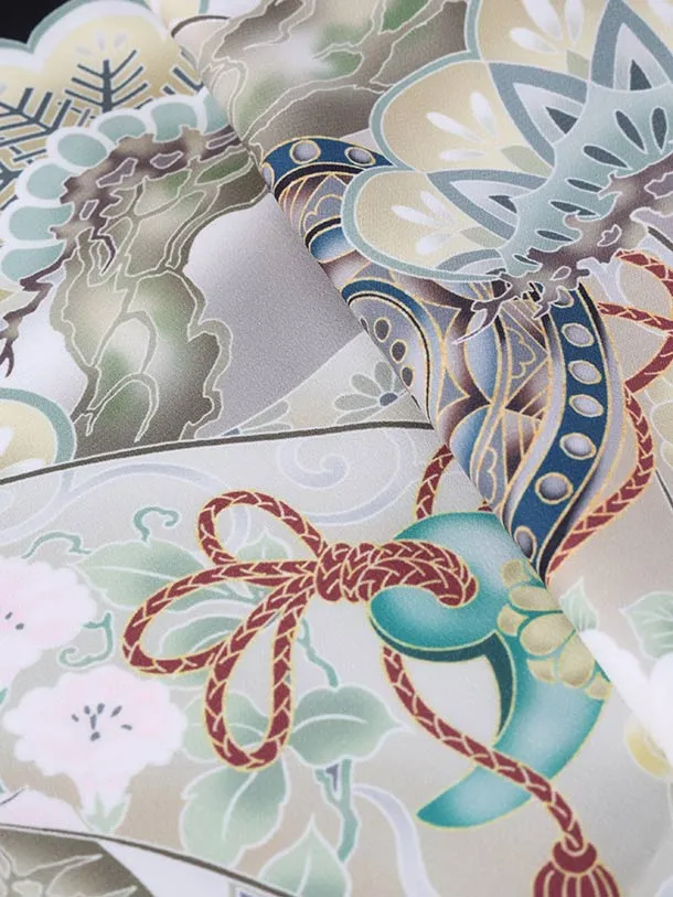 七五三（5歳男児袴）B197/黒/鷹・松・鼓