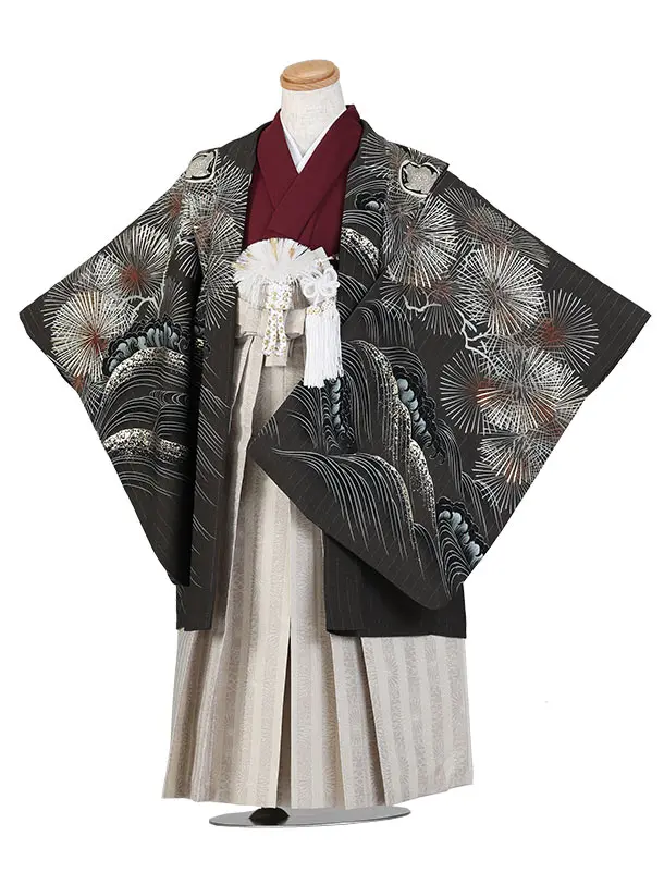 京舞/七五三（5歳6歳男児袴）B199/黒 鷹