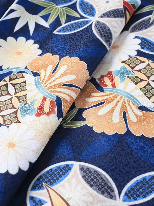 七五三（3歳男児被布)H120/青 七宝柄