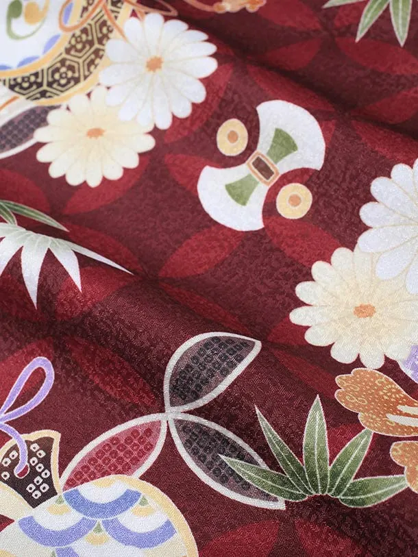 七五三（3歳男児被布)H121/赤 七宝柄