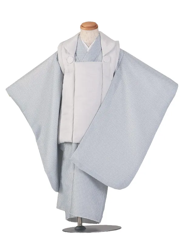 七五三（3歳男児被布）H125/薄グレーチェック
