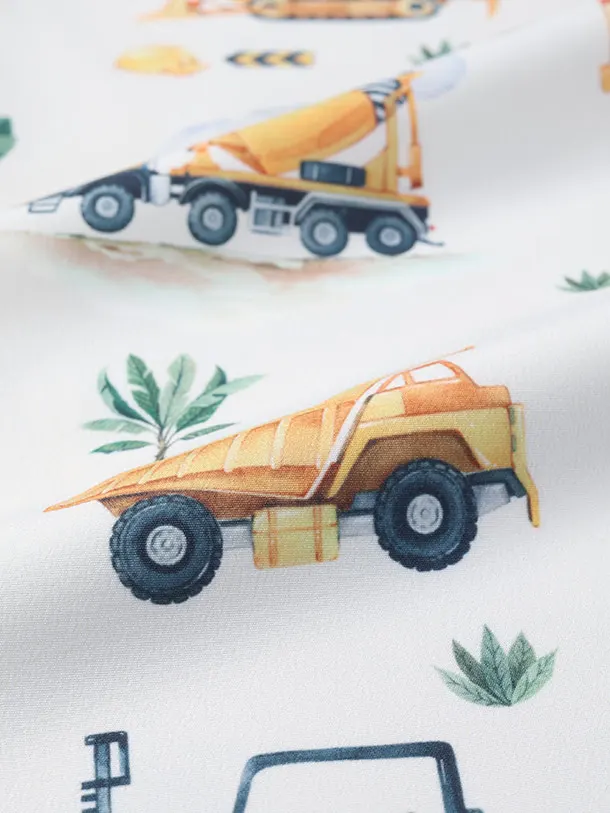 いちは/七五三（3歳男児被布）H137/白・ショベルカー