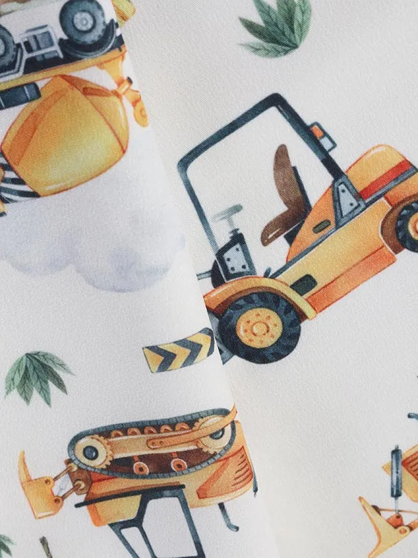 いちは/七五三（3歳男児被布）H137/白・ショベルカー