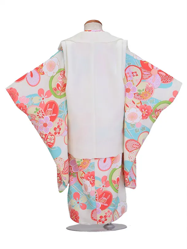 式部浪漫/七五三（3歳女児被布）D132/水色・ねじり梅