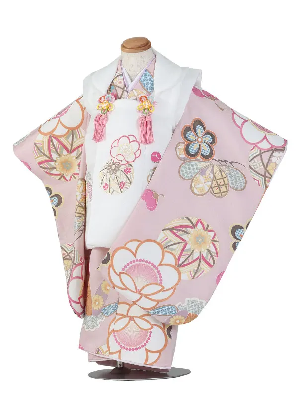 七五三（3歳男児被布）D167/薄ピンク 鞠と桜