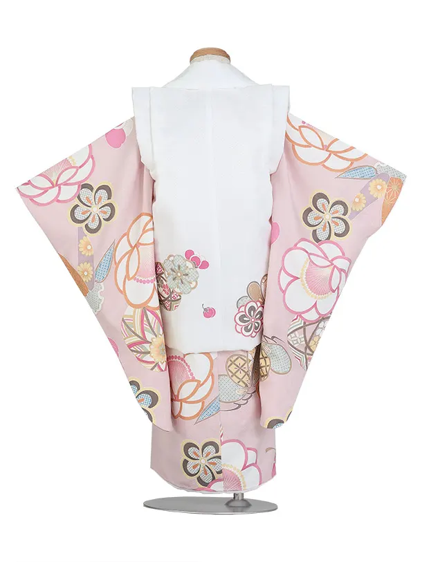 七五三（3歳男児被布）D167/薄ピンク 鞠と桜