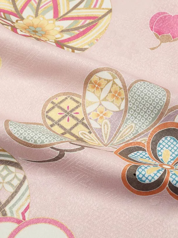 七五三（3歳男児被布）D167/薄ピンク 鞠と桜