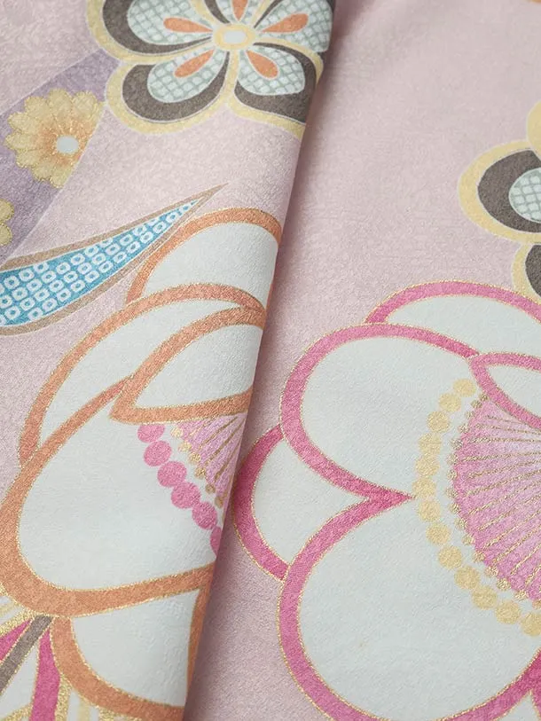 七五三（3歳男児被布）D167/薄ピンク 鞠と桜