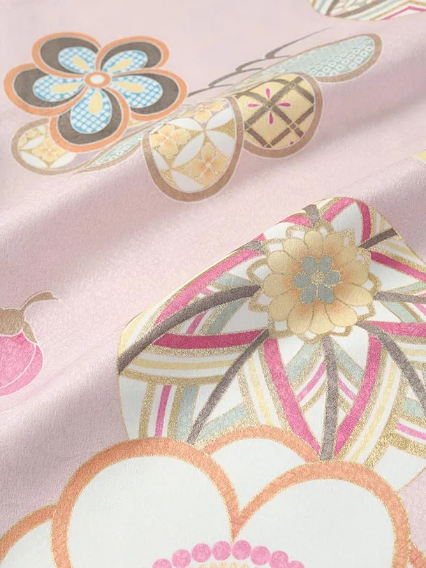 七五三（3歳男児被布）D167/薄ピンク 鞠と桜