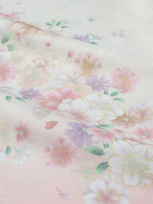 七五三（3歳女児被布）D169/白・ピンク/多花