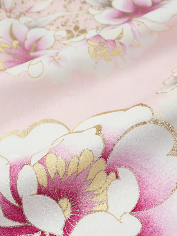 Shinako/七五三（3歳女児被布）D175/ピンク被布×パステルピンク/牡丹