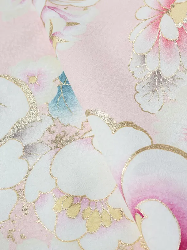 Shinako/七五三（3歳女児被布）D175/ピンク被布×パステルピンク/牡丹