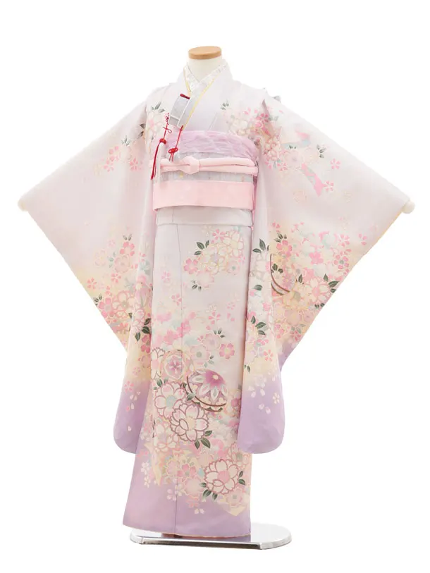 七五三（7歳女児結び帯）F098/薄紫 桜・鞠