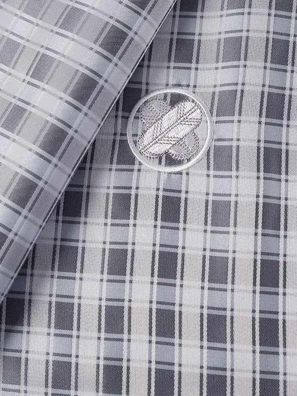 小学生卒業式袴（男の子）A020/水色グレーチェック