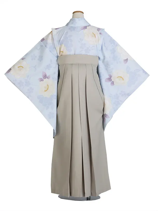 小学生卒業式かんたん袴(女の子)E071/水色 桜