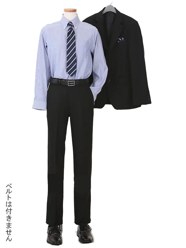 男児スーツ/黒織柄ストライプ/140cm/D017
