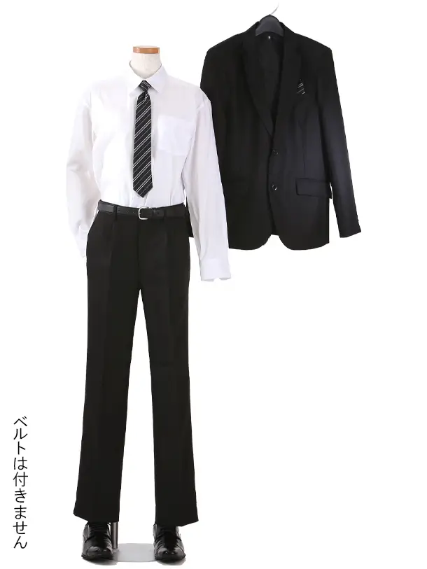 男児スーツ/黒織柄ストライプ/140cm/D024