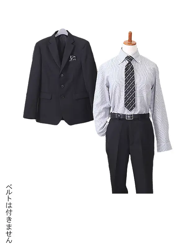 男児スーツ/黒地ピンストライプ/150cm/D031