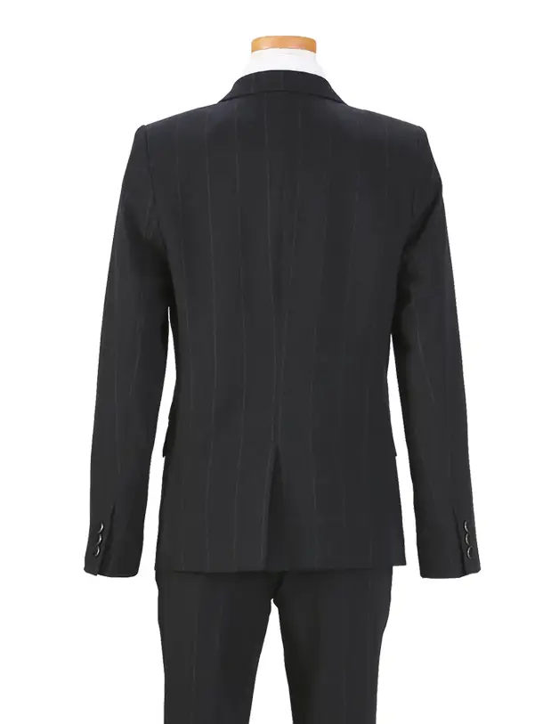 [男児スーツ]長ズボン/黒に近いグレーの格子柄/D060/160cm