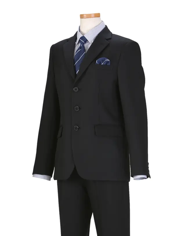 [男児スーツ]長ズボン/黒織柄ストライプ/D068/160cm