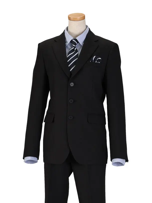 [男児スーツ]長ズボン/ブラック織柄ストライプ/170cm/D094