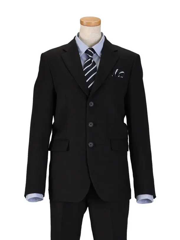 [男児スーツ]長ズボン/ブラック織柄ストライプ/170cm/D094