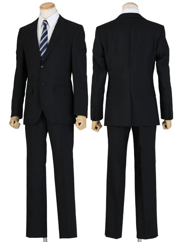 メンズスーツ/黒織柄ストライプ/スリム/Y6