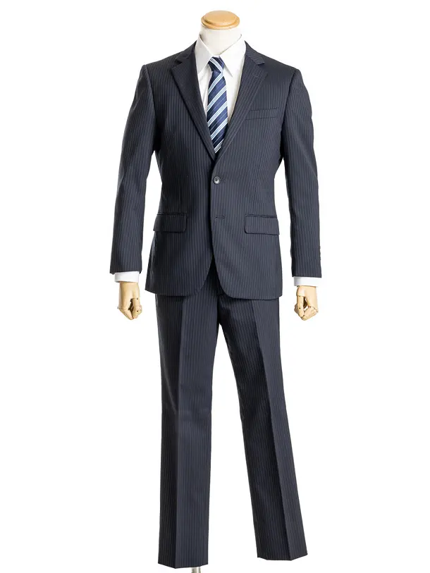 ブラックネイビーストライプスーツ