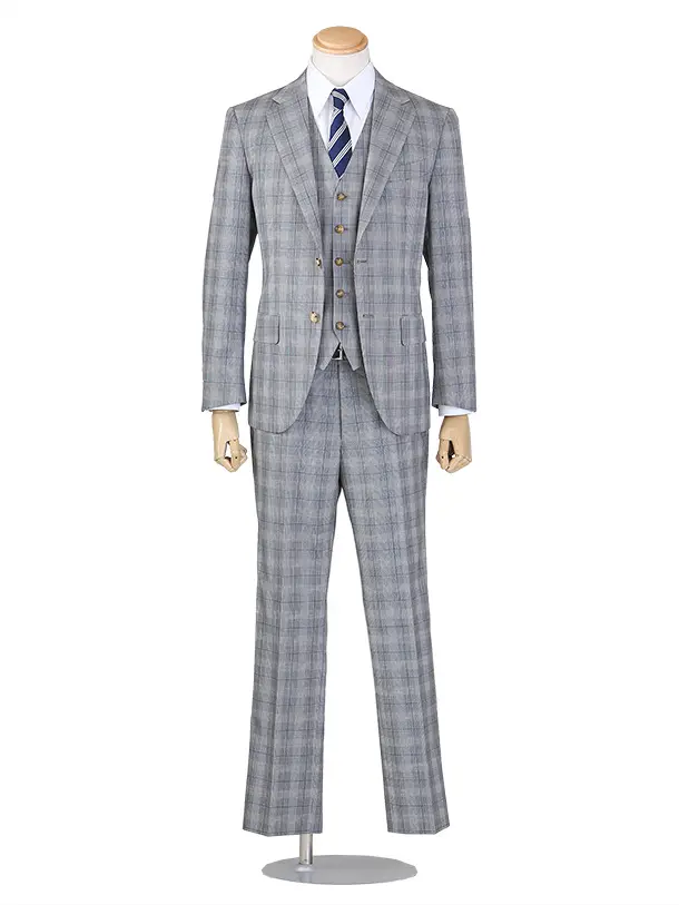 グレーチェックスーツ