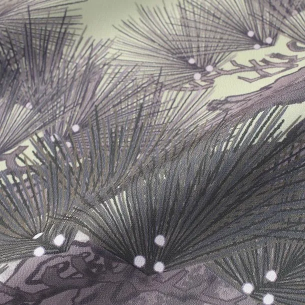 【単衣】男児産着/K048/緑・鷹