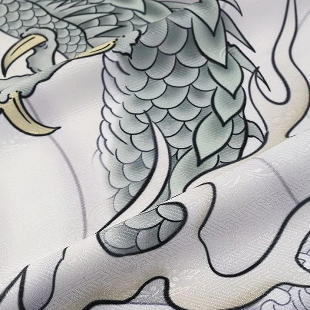 男児産着/K052/黒・白/龍/波