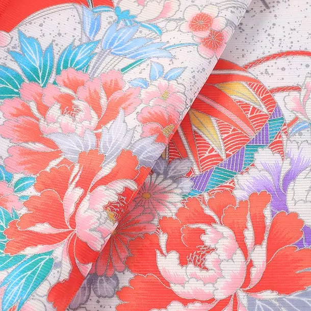 【夏用・絽】女児産着/絽/S011/まりと鳳凰