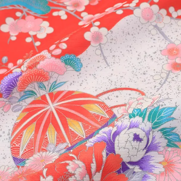 【夏用・絽】女児産着/絽/S012/まりとおしどり